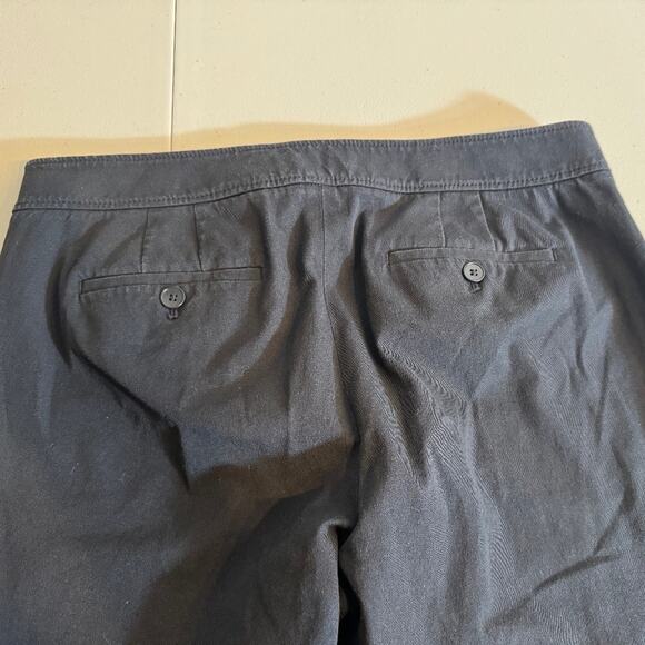 Talbots ankle pants black Chatham flat front side zip  stretch cotton Sz 10 - Picture 5 of 9